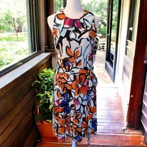 Ralph Lauren Dress Size 8 Brushstroke Print Knee Length Sleeveless Dress NWT